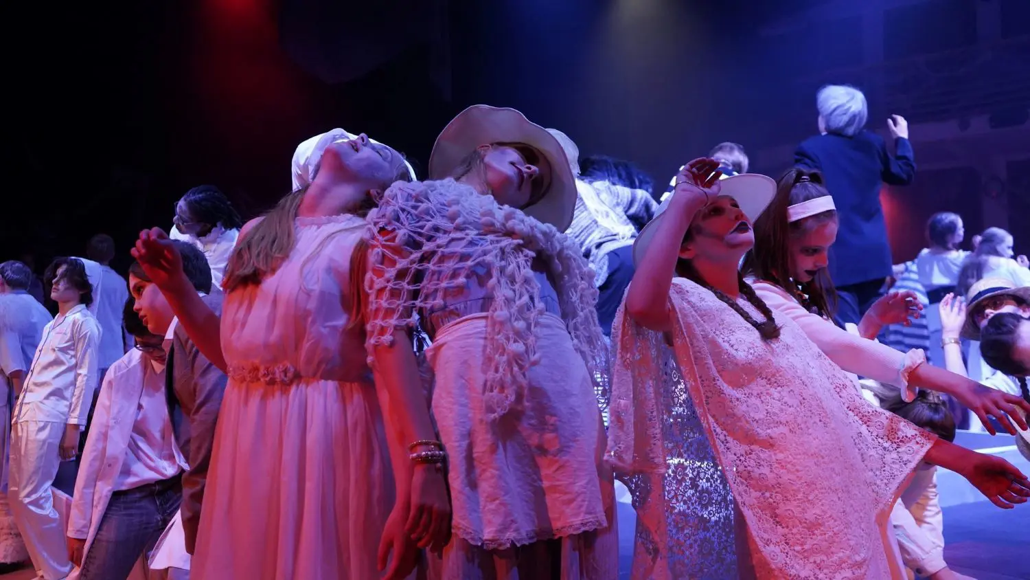The Grange School Senior pupils performing in a theatre production of The Addams Family.