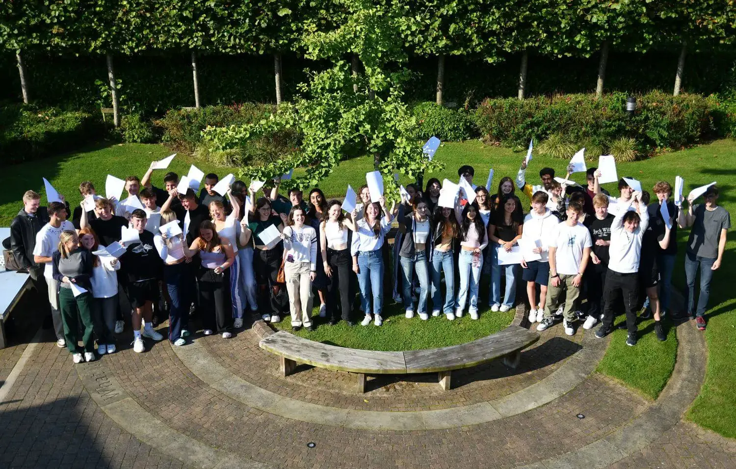 The Grange School, Sixth Form Pupils on A Level Results Day.