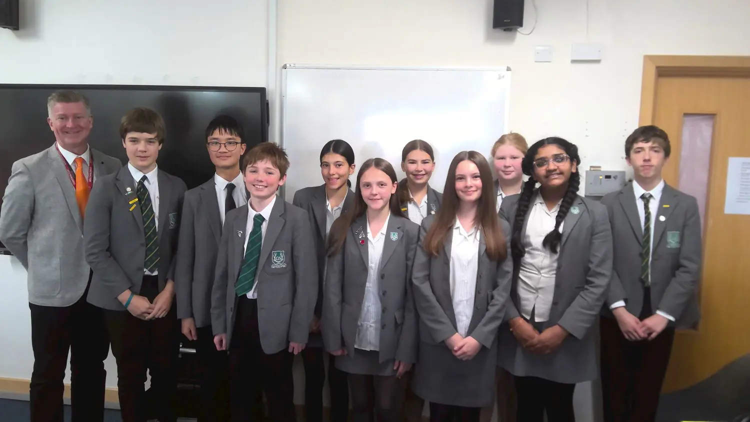 The Grange School Year 7 students attending a session on online safety led by DC Andy Kevan from the Cheshire Police Cyber Crime Unit.