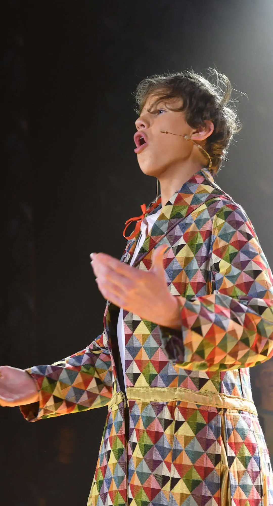 The Grange School pupil performing in a drama production.