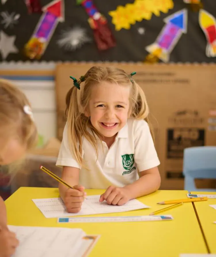 The Grange School Junior school pupil in a lesson.