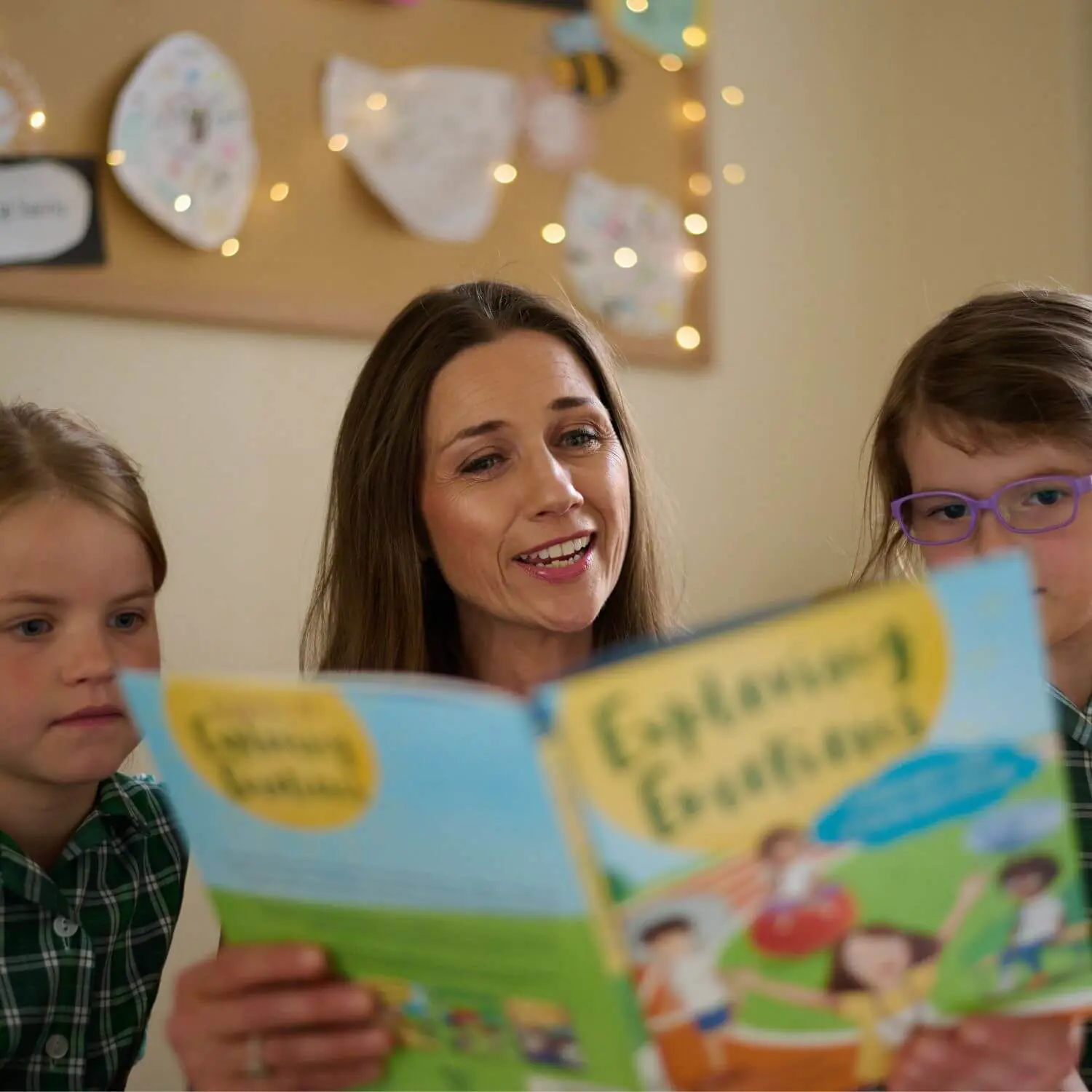 The Grange School Deputy Head of Junior reading to pupils.