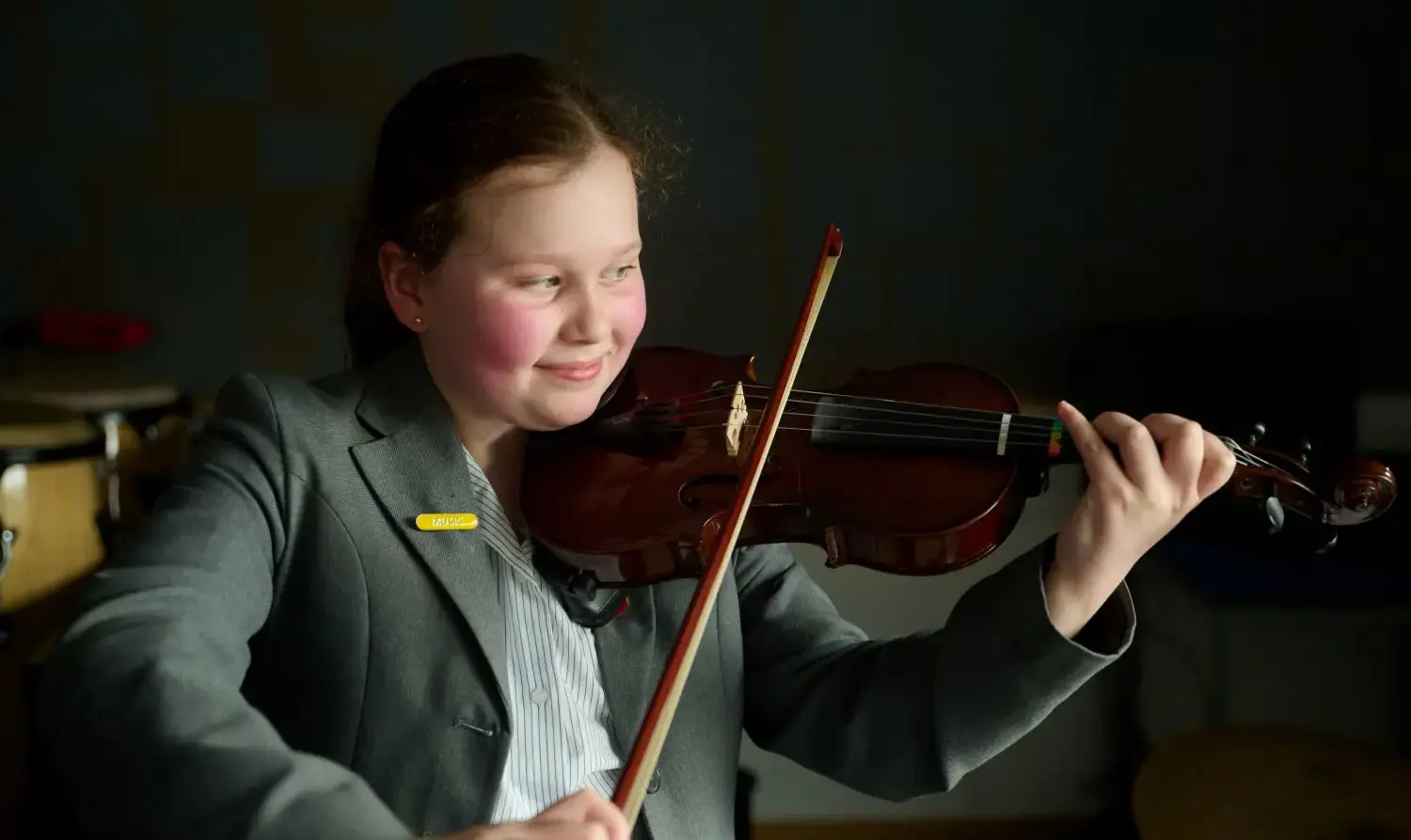 The Grange School Senior Pupil playing the violin.