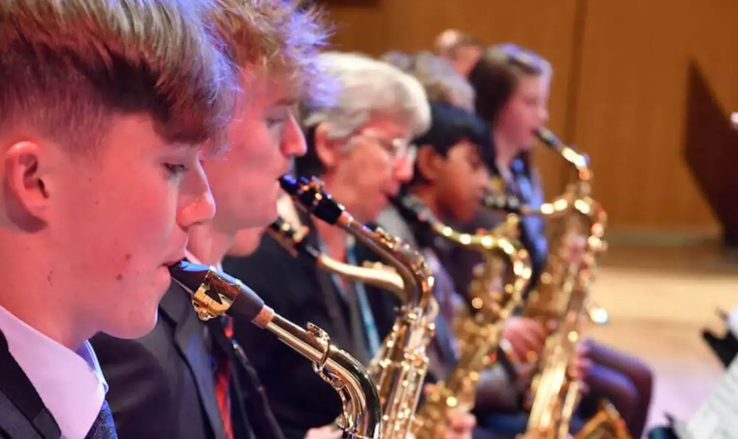 The Grange Senior School pupils playing saxophones