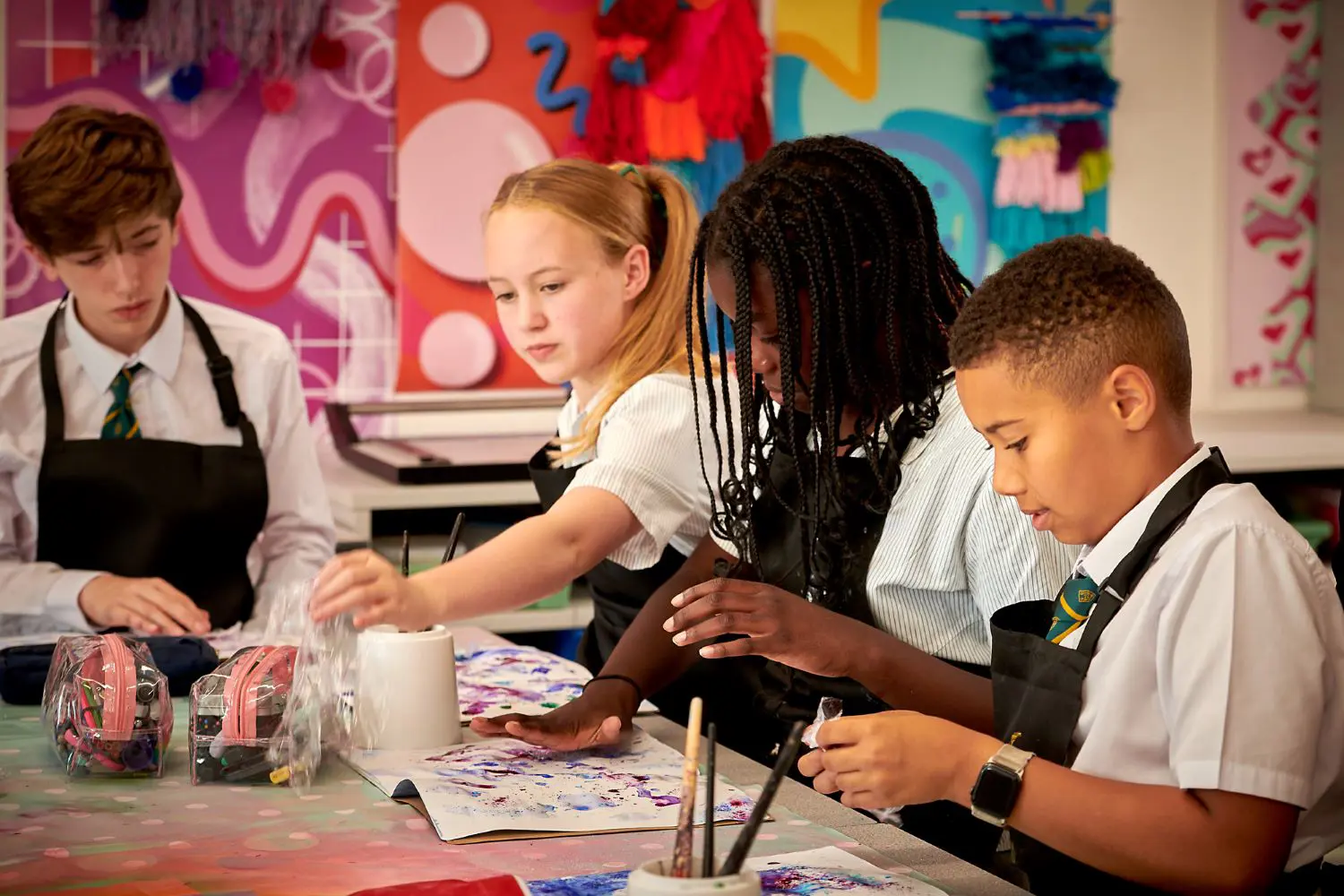The Grange School Senior Pupils in an Art Lesson