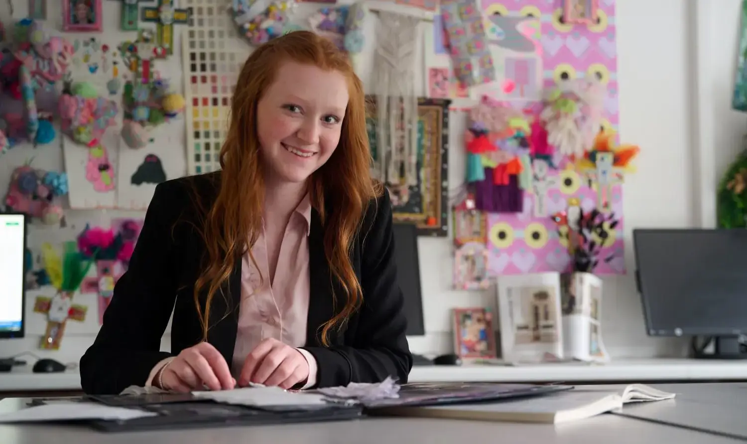 The Grange School Sixth Form Pupil in an Art lesson.