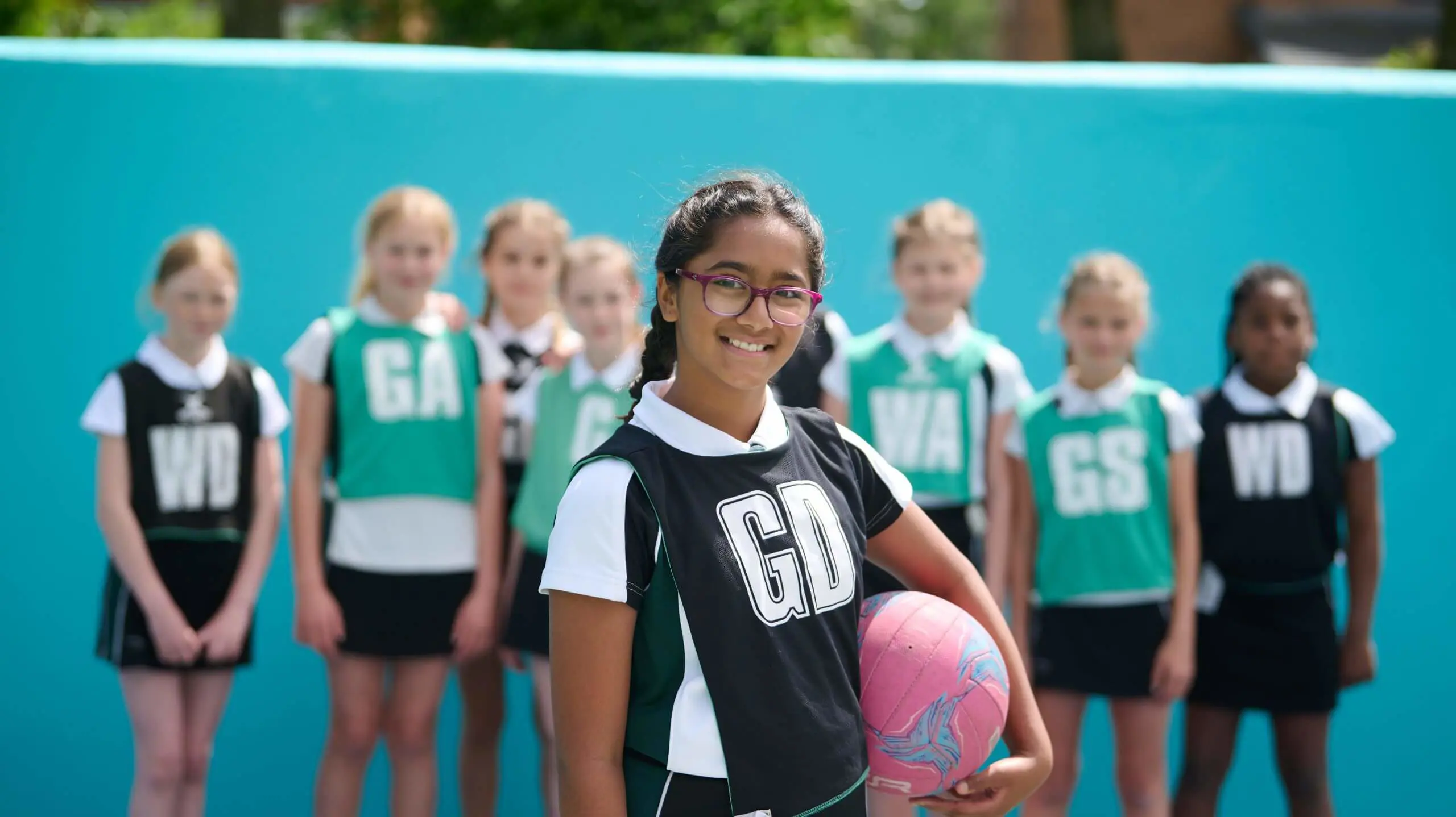 The Grange School Junior pupil netball team.