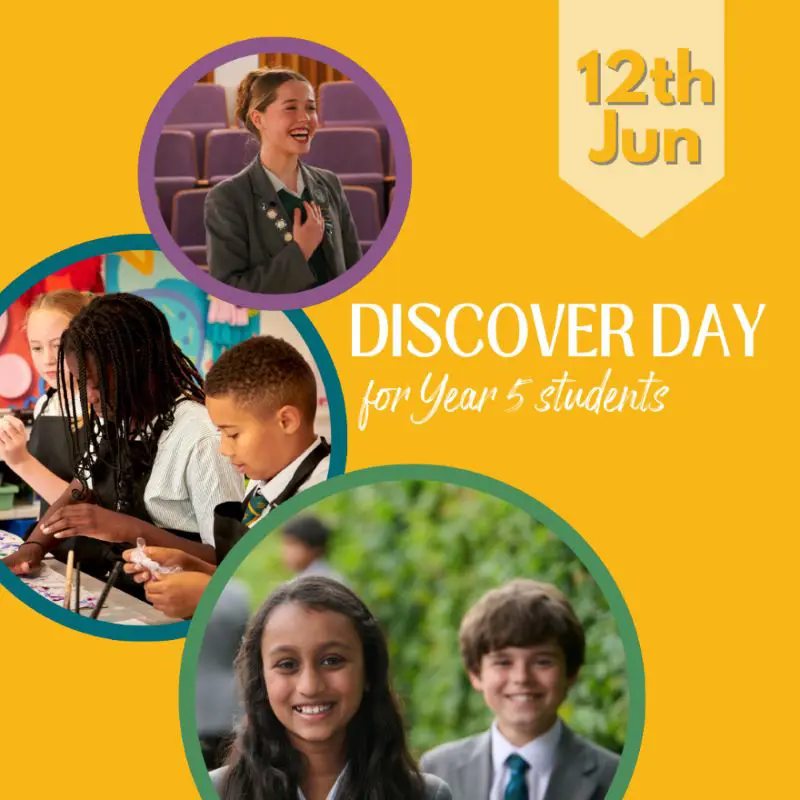 Discover Taster Days for Year 5 students 12th June 2025